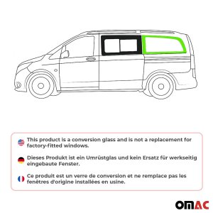 Mercedes Metris Rear Side Fixed Glass - Rear Left - Omac - Galaxy - 2016-2024 Mercedes Metris Rear Side Fixed Glass - Rear Left - Omac - Galaxy - 2016-2024